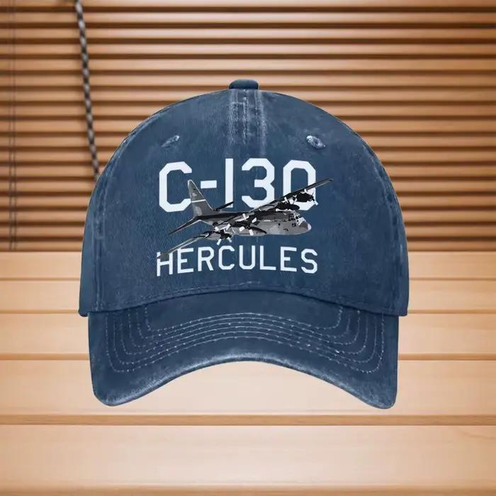 Casquette avec logo d'avion C-130 Hercules, chapeau réglable unisexe sur le thème de l'aviation avec