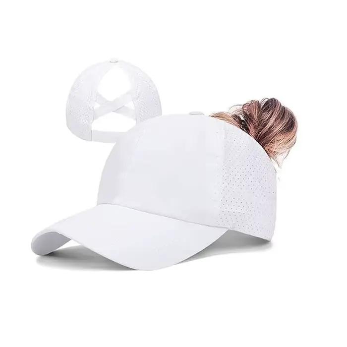Casquette de baseball pour femme avec ouverture pour queue de cheval – Chapeau de soleil respirant à