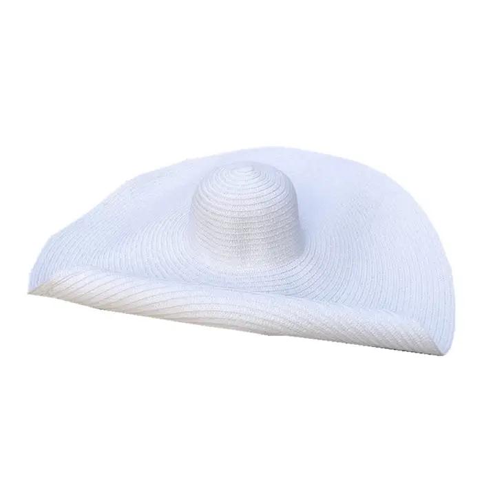Chapeau de paille souple pliable à large bord de 25cm pour femmes et filles, Protection Uv, chapeau 