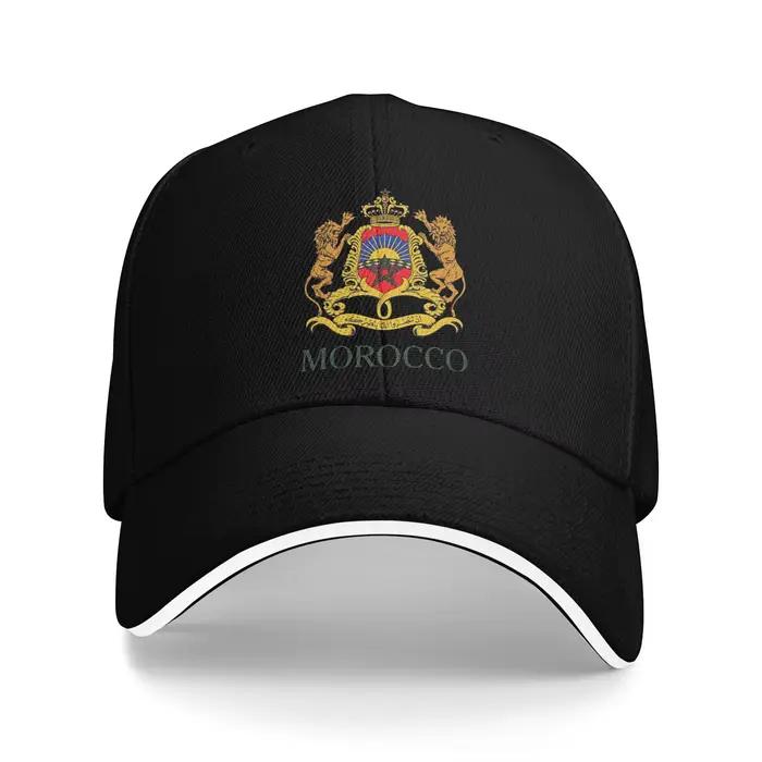 Casquette de baseball unisexe avec l'écusson du Maroc, casquette de camionneur rétro, couvre-chef d'