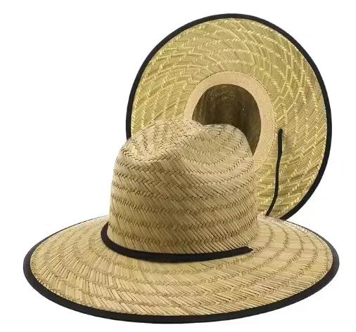 Chapeau de sauveteur classique fait main pour femmes et hommes, chapeau de soleil d'été en paille po