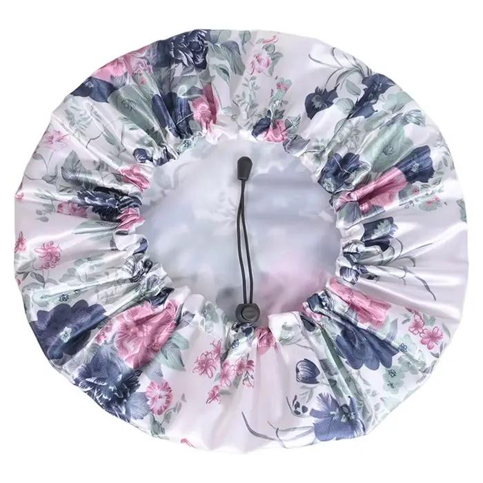 Bonnet de douche réglable à imprimé Floral, 1 pièce, haute qualité, accessoire de bain pour femmes, 