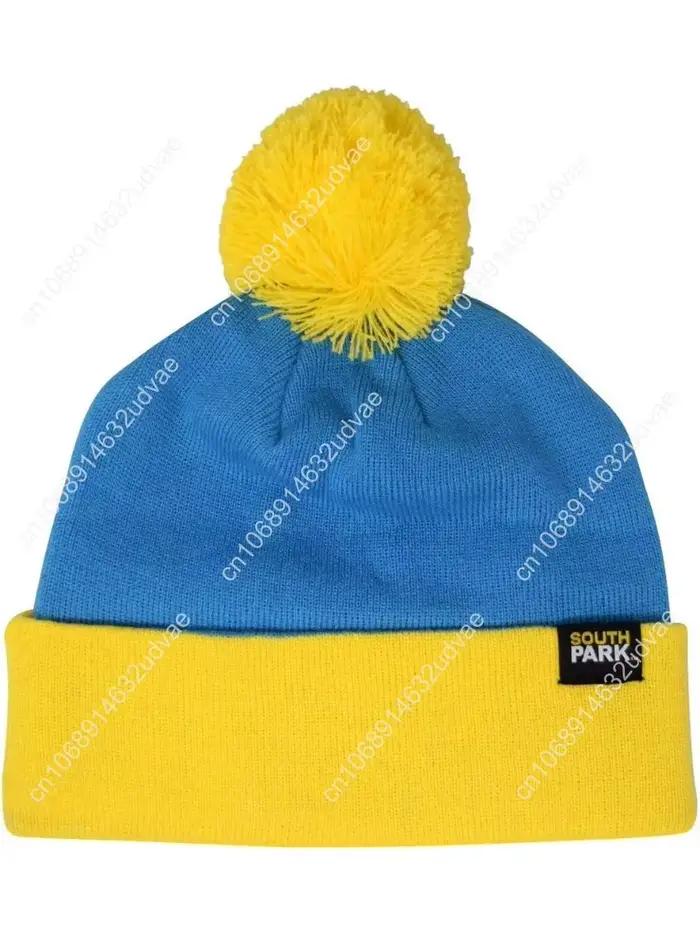Casquette en tricot avec pompon Stan Marsh, sous licence officielle de South Park - Bleu/Rouge - Sou