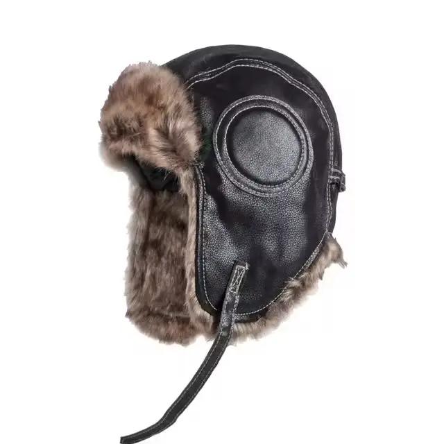 Chapeau de bombardier en fourrure Ushanka russe pour hommes et femmes, casquette de ski à oreillette