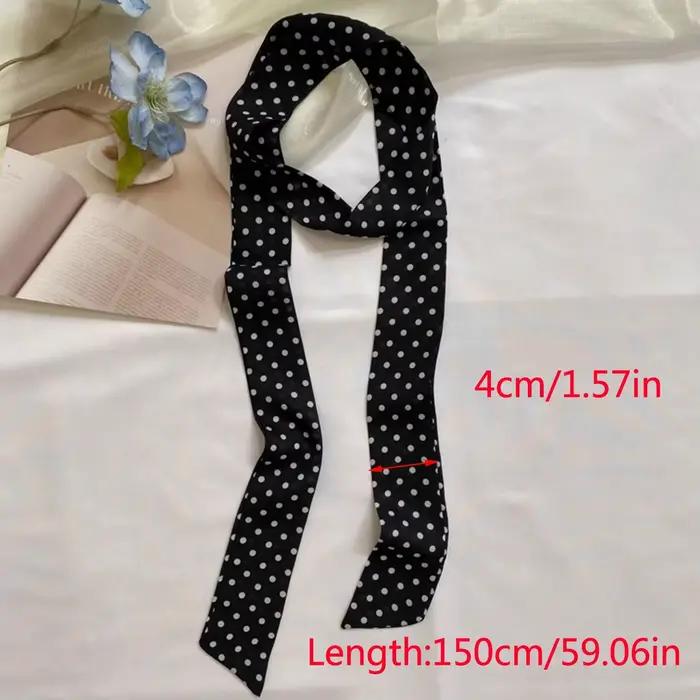 Écharpe longue et étroite pour femmes, sac à cravate à pois, bandeau en ruban, ras du cou, banderole