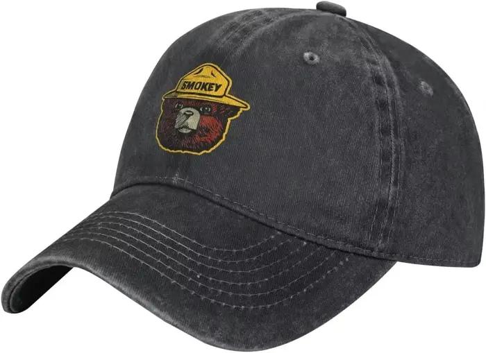 Smokey The Bear Denim Trucker Hat Casquette de baseball pour hommes ou femmes Casquettes de cowboy