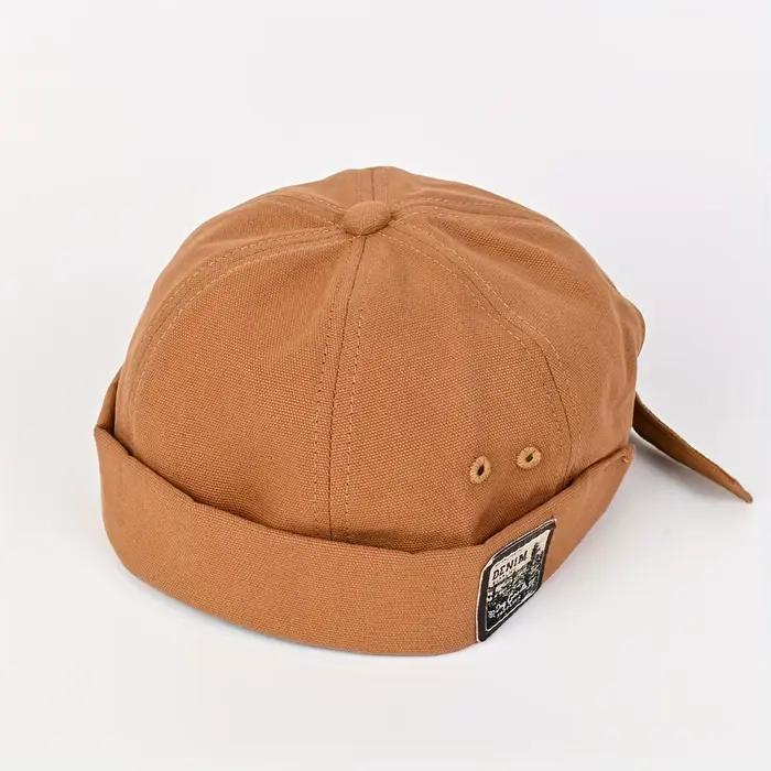 Casquette Docker Classique pour Homme, sans Visière, à Bord Roulé, Réglable, Respirante, Style Marin