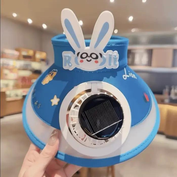 Chapeau de pêche léger à énergie solaire avec protection UV, ventilateur intégré, large bord réglabl