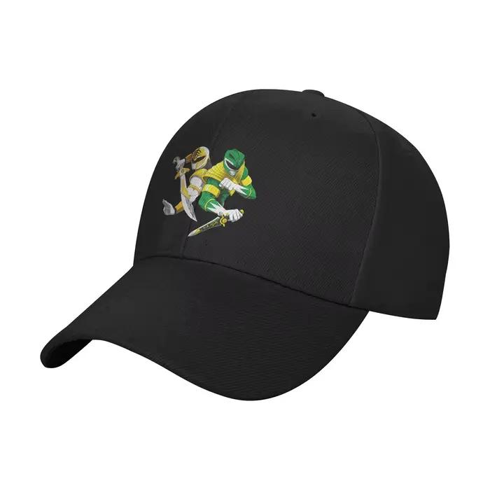 Casquettes de baseball Power Rangers vertes et blanches pour hommes et femmes, chapeaux de soleil Hi