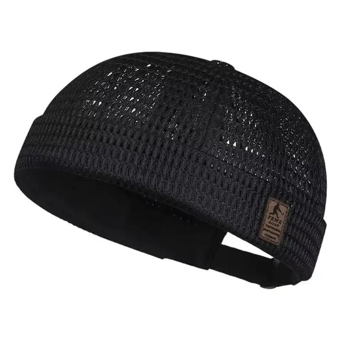Chapeau Docker en maille creuse 39BB pour hommes, casquette crâne respirante réglable pour les activ