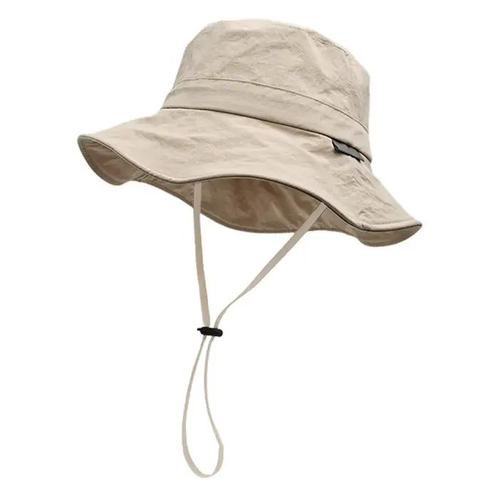Chapeau de pêcheur pour femme, protection UV, séchage rapide, respirant, à large bord, réglable, pou
