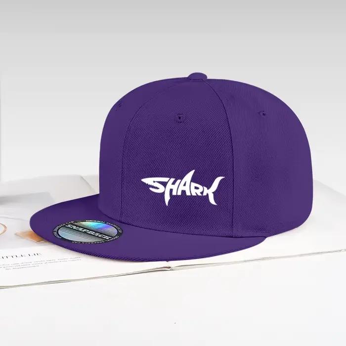 Casquette à visière plate avec imprimé lettre requin |   Style streetwear hip-hop |   Taille réglabl