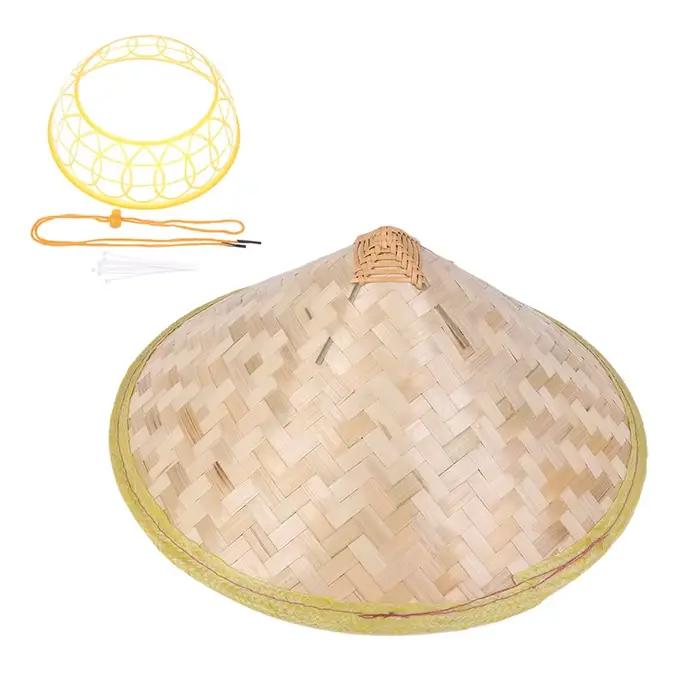 Chapeau de fermier en bambou chinois unisexe pour homme et femme, style conique, tissé à la main, id
