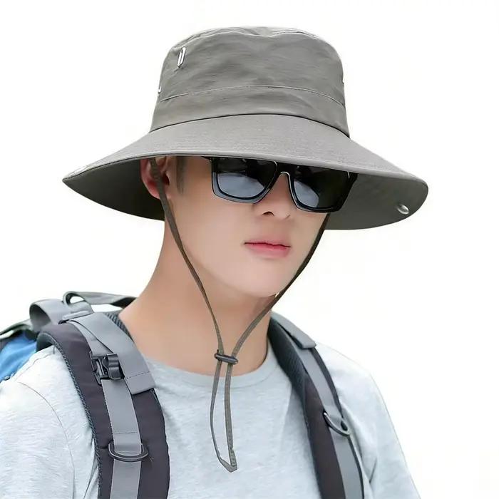 Chapeau de soleil d'été pour homme UPF 50+ à large bord, respirant, en maille, pour la pêche et la r