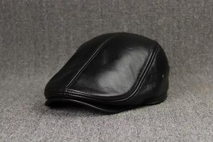 Chapeau en cuir véritable pour hommes | Chapeau en cuir de vachette pour adultes, capuchon de Protec