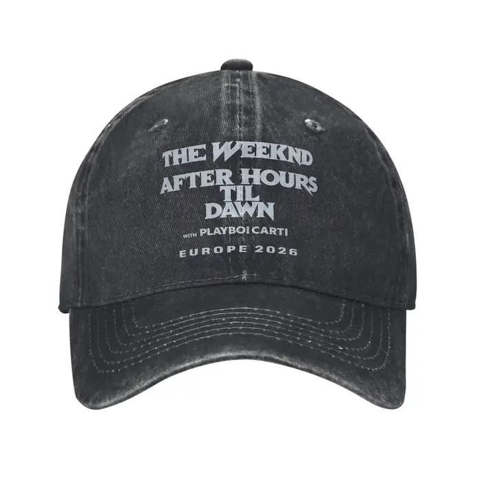 Casquette de baseball The Weeknd After Hours Til Dawn en jean vieilli délavé, style vintage, pour ac