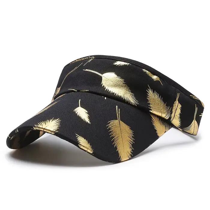 Casquette de baseball FS Brand noire à imprimé plumes dorées pour hommes et femmes, casquette de cam