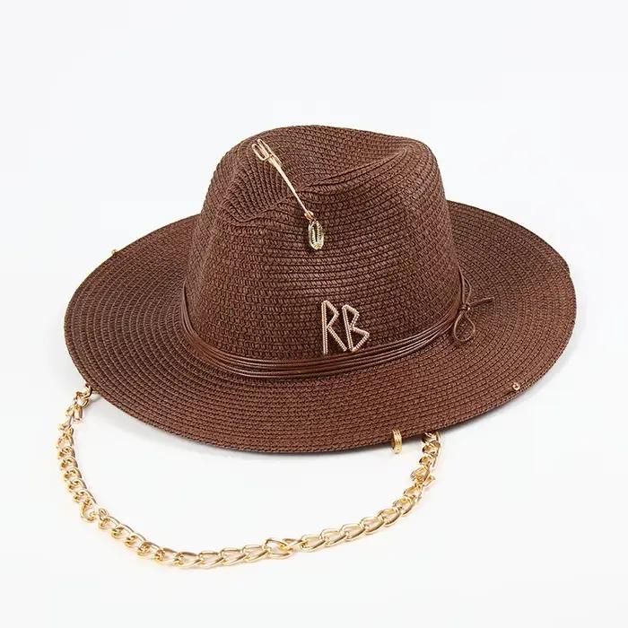 Chapeau d'été à large bord pour femmes, Fedora ander, JOBeach, chapeaux de soleil, chapeau de fête D