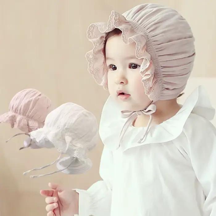 Dentelle nouveau-né bébé chapeau mignon coton enfants