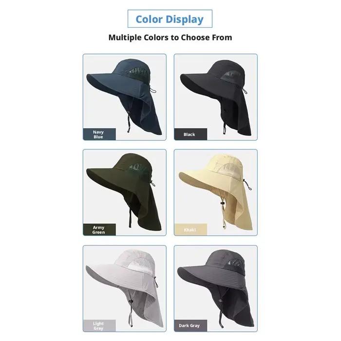 Chapeau de soleil à large bord avec protection du cou pour hommes et femmes