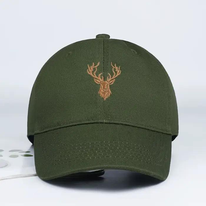 Casquette de baseball brodée tête de cerf doré