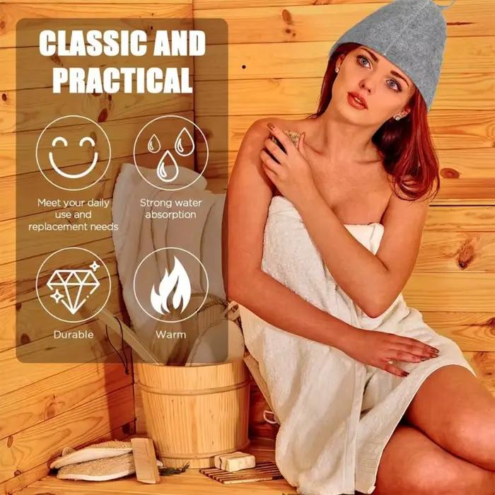 Chapeau de sauna en peluche pour hommes et femmes accessoire de bain design solide usage thermique confort détente maison de bain occassions spéciales