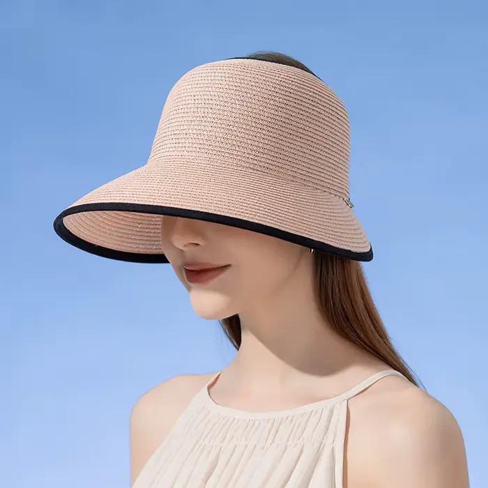 Chapeau de soleil en paille pour femmes