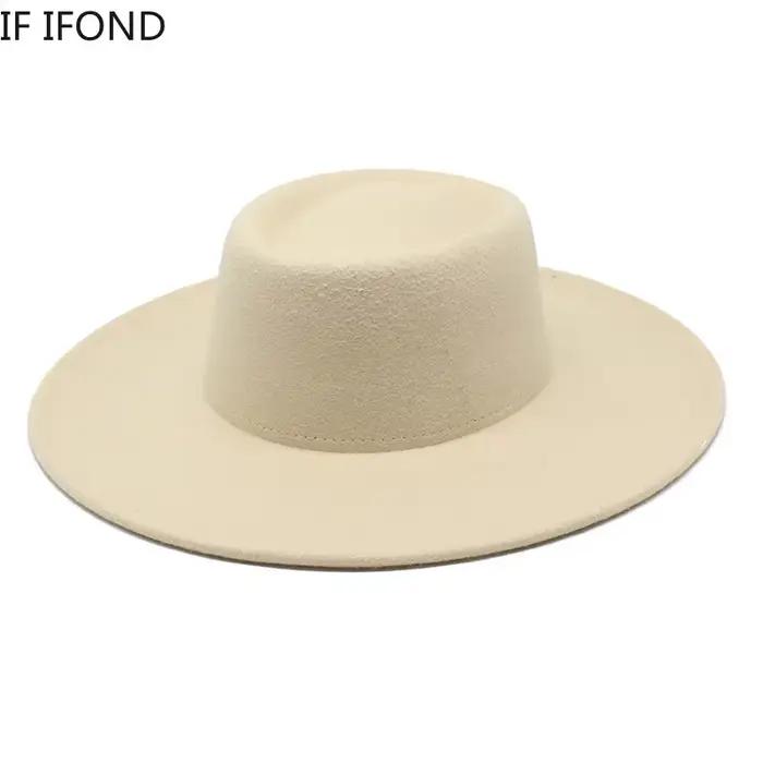 Chapeau Fedora à large bord de style britannique pour femmes
