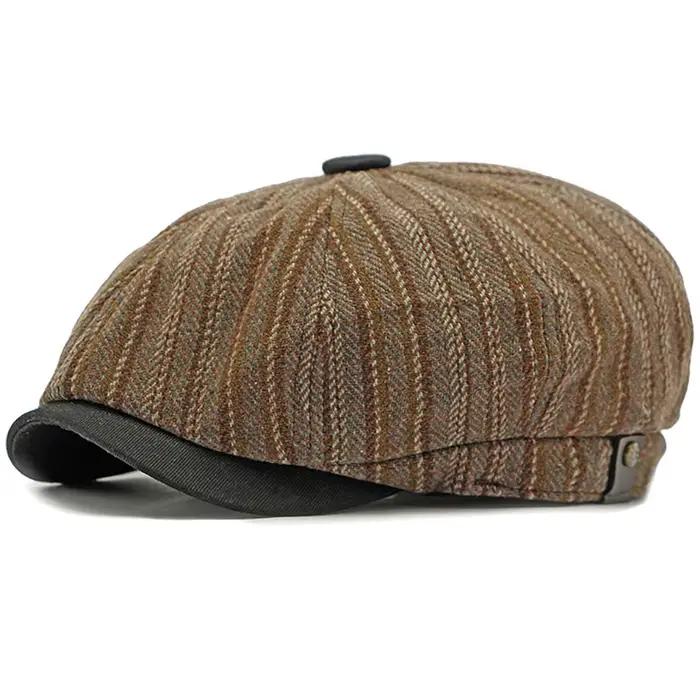 Béret octogonal en coton polyester pour hommes et femmes style sportif et élégant pour printemps et automne occassions décontractées