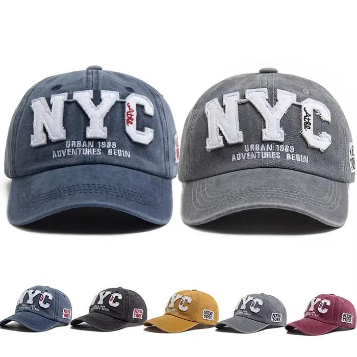 Casquette de baseball vintage en coton lavé pour homme