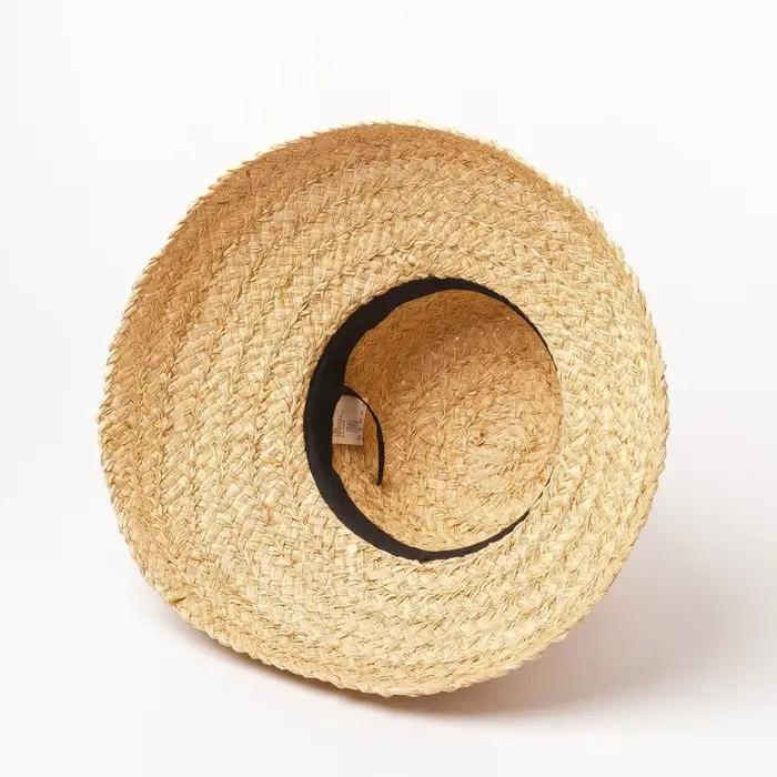 Chapeau de paille en raphia fait à la main pour femmes
