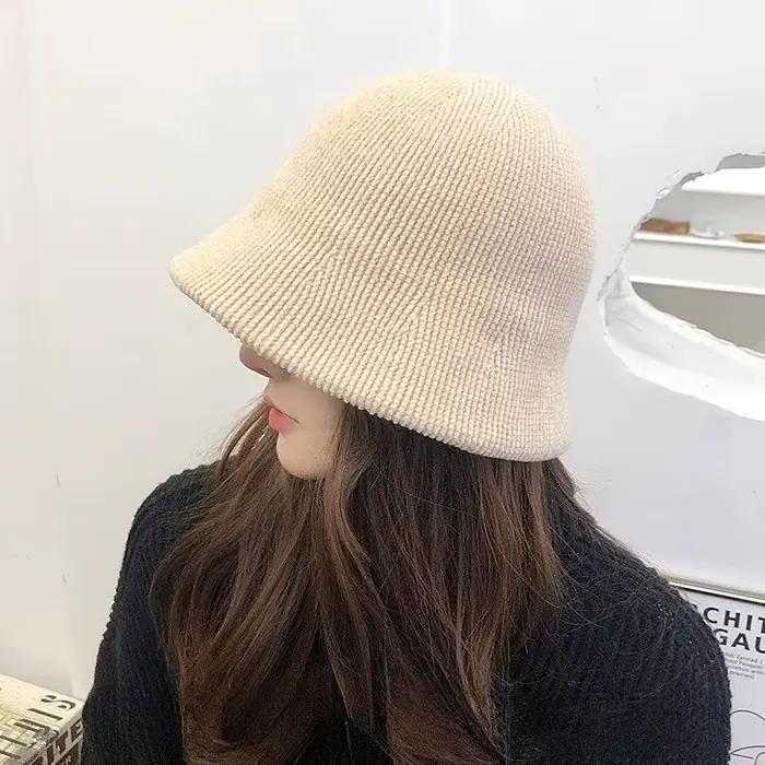 Chapeau de seau tricoté en coton élégant pour femmes voyage et occasions hivernales et automnales