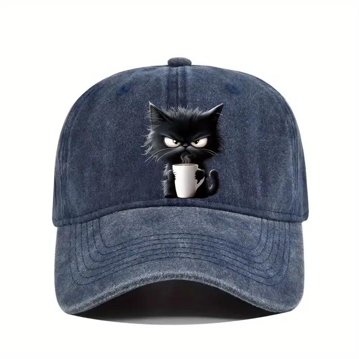 Chapeau de Baseball imprimé chat café