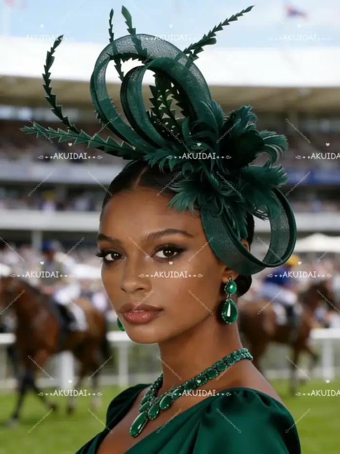 Chapeau fascinateur en plumes noires pour femmes