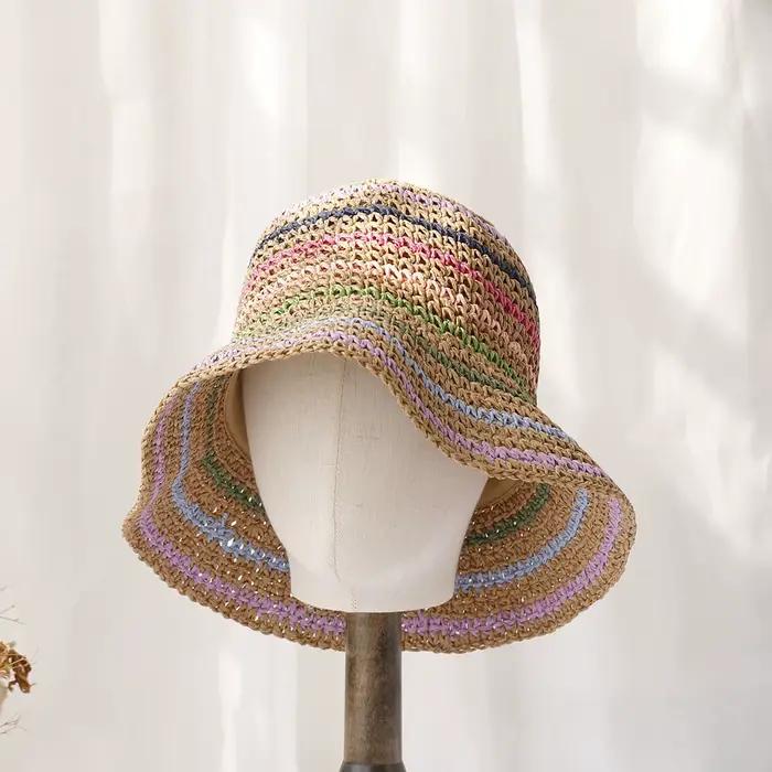 Chapeau de paille au crochet pour femmes