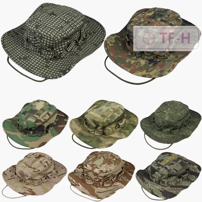 Casquette Boonie à large bord camouflage pour hommes et femmes, chapeau de sport anti-UV pour chasse, randonnée, pêche et occasions estivales