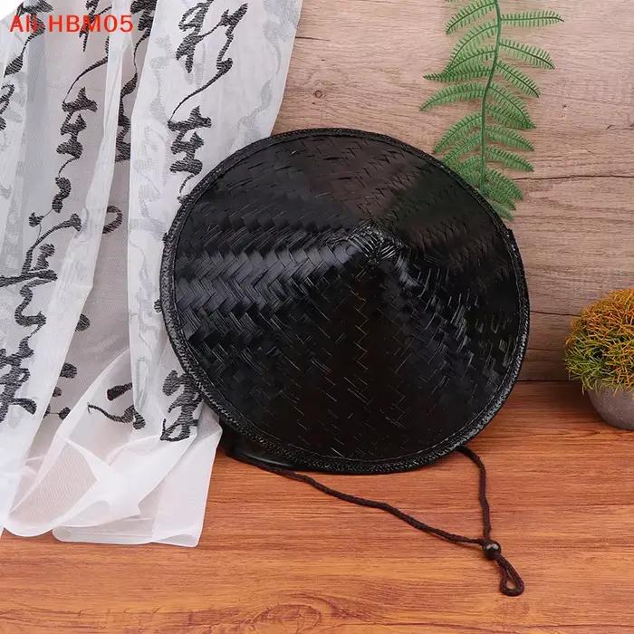 (HB05) Chapeau conique en paille de bambou