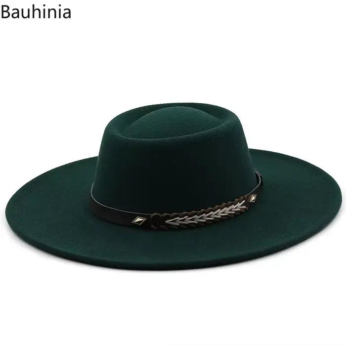 Chapeaux Fedoras en feutre de Style britannique pour femmes et hommes