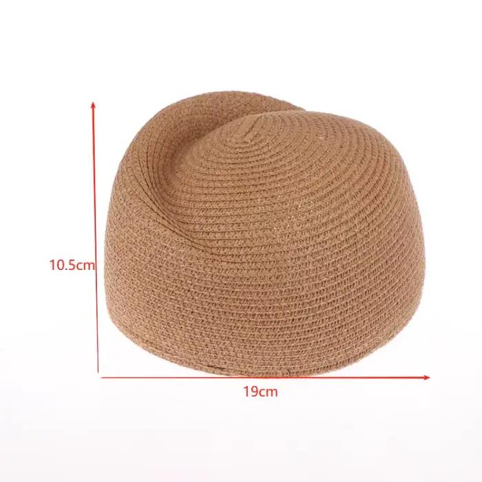 Béret en paille de couleur unie pour femmes