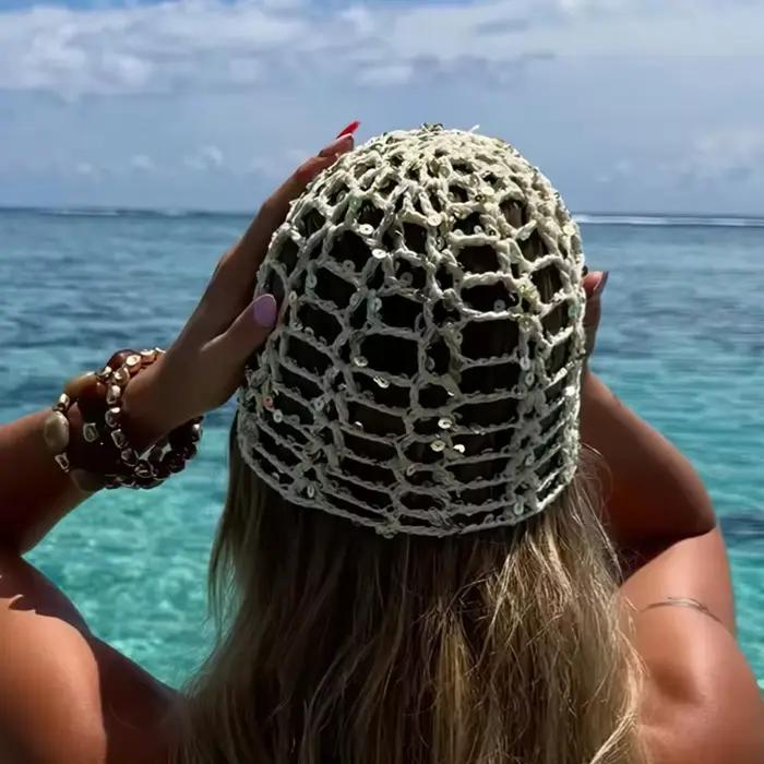 Chapeau tricoté ajouré élégant