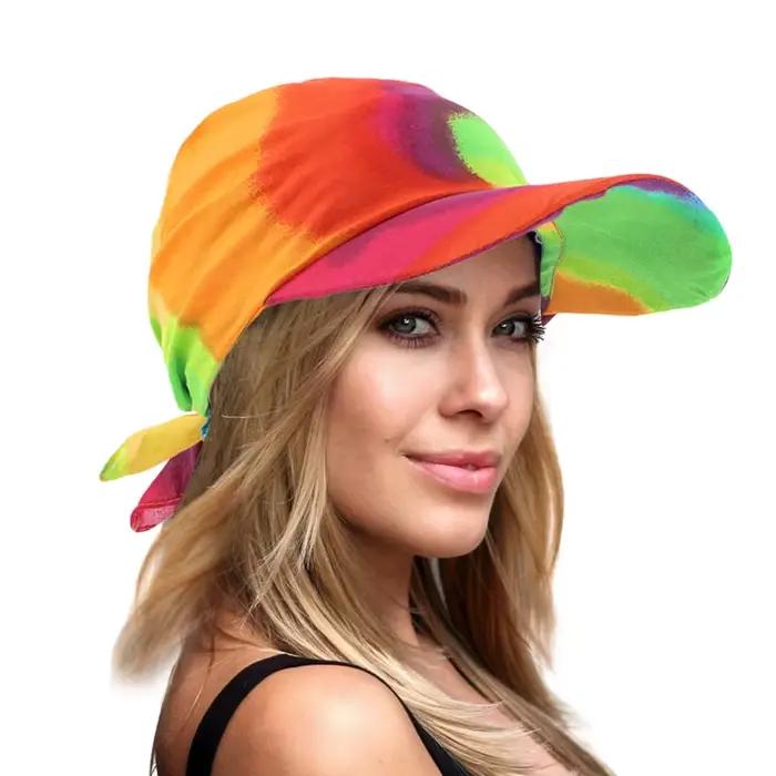 Casquette de baseball pour femme avec visière et foulard imprimé