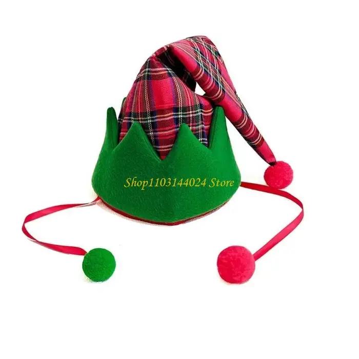 Chapeau d'elfe avec pompons, accessoire de costume de festival, couvre-chef pour Noël, style sport, polyester, décoration festive, hiver, adulte, événements spéciaux