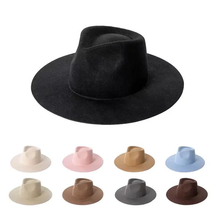 Chapeau Fedora 100% laine Premium printemps automne hiver hommes femmes Sombrero Panama casquettes église haut de