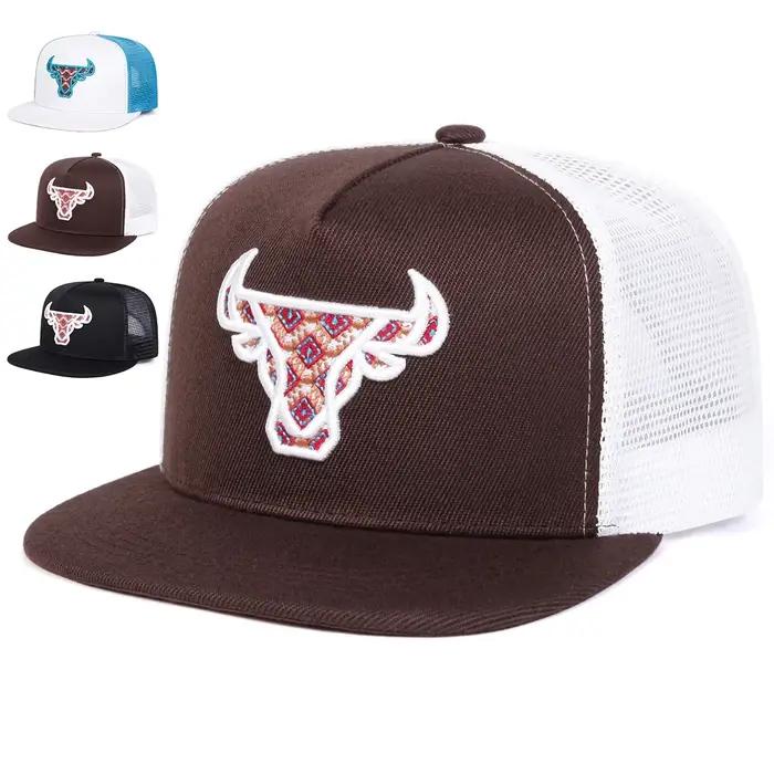 Casquettes de baseball décontractées unisexes avec broderie tête de bœuf