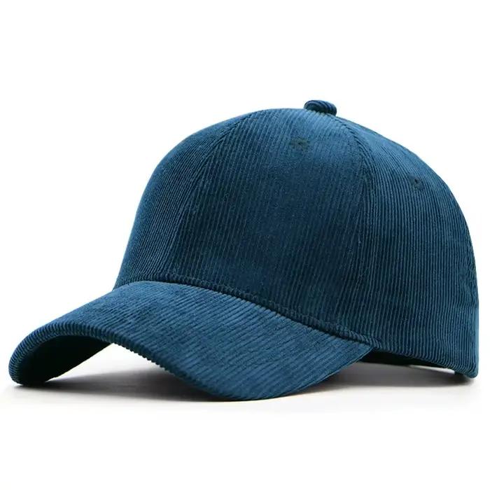 Casquette en velours côtelé pour homme à grande circonférence de tête
