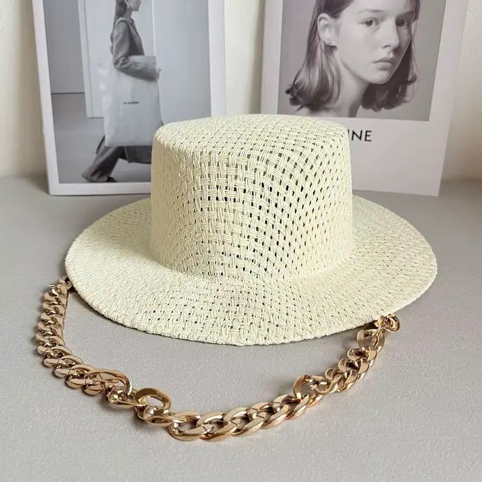Chapeaux de paille tendance en fibres pour femmes et hommes