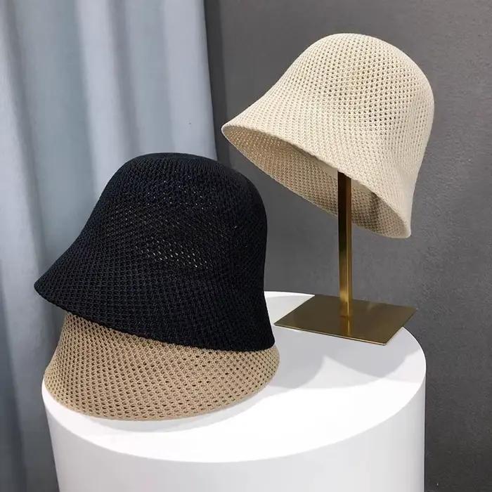 Chapeau seau d'été ajouré pour femmes
