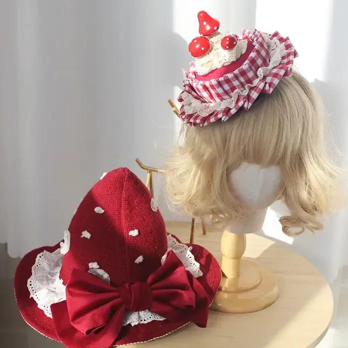 Chapeaux pointus de sorcière en dentelle faits à la main pour adultes, idéaux pour Halloween, cosplay, mode gothique et style Lolita, accessoires de fête, polyvalents et faciles à porter