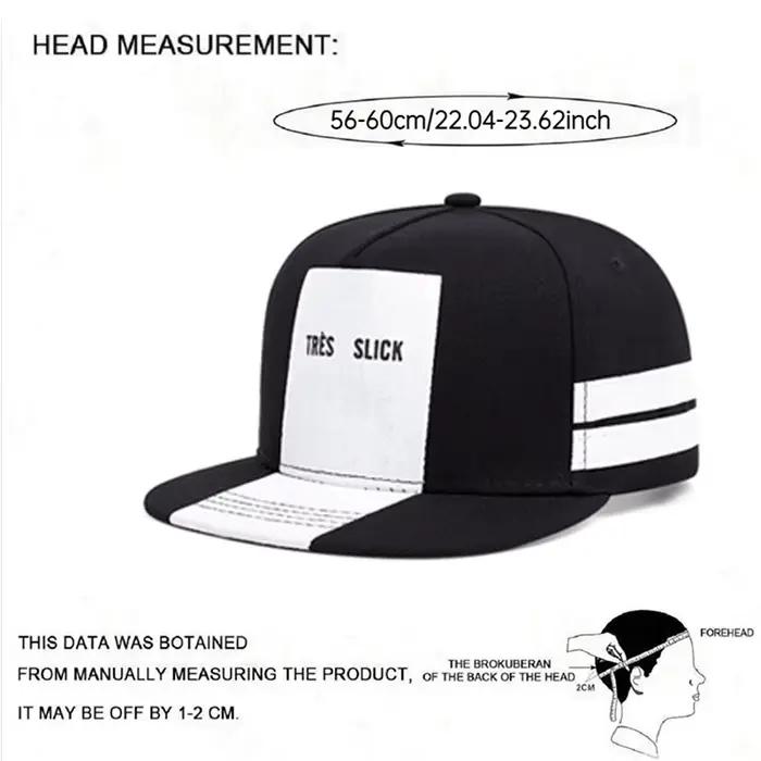 Nouveau TRES SLICK rayé bord plat chapeau rue HipHop chapeau de baseball unisexe sportif protection solaire ajustement réglable quatre saisons occasions décontractées