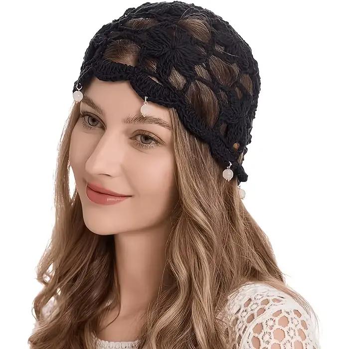 Chapeau en crochet ajouré pour femme